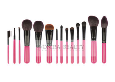 مجموعه برس های 14 PCS Pink Deluxe CosmeticMakeup با موهای طبیعت نفیس