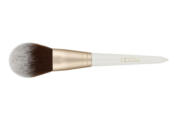 برس آرایش بیضی لوکس سفارشی با موی سمور مرغوب و دسته چوب آبنوس طبیعی